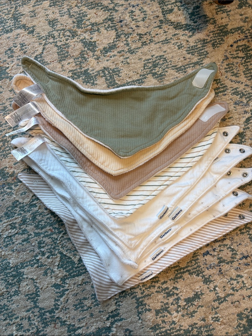 Gerber & Chickpea baby bibs (9) like new!